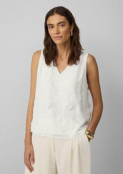s.Oliver BLACK LABEL Blusentop Ärmellose Bluse mit V-Ausschnitt und florale günstig online kaufen