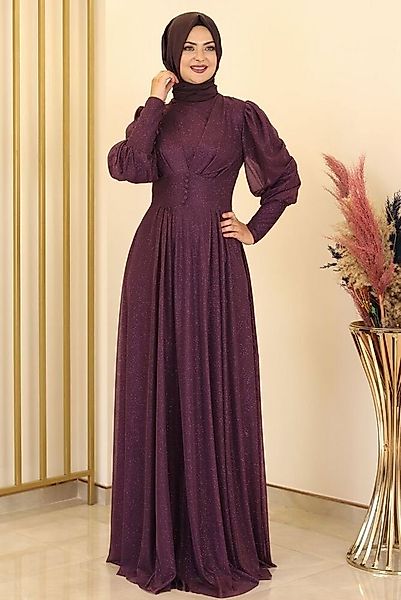 fashionshowcase Abendkleid Elegantes Glitzerndes Tüllkleid - Hijab Kleid Mo günstig online kaufen