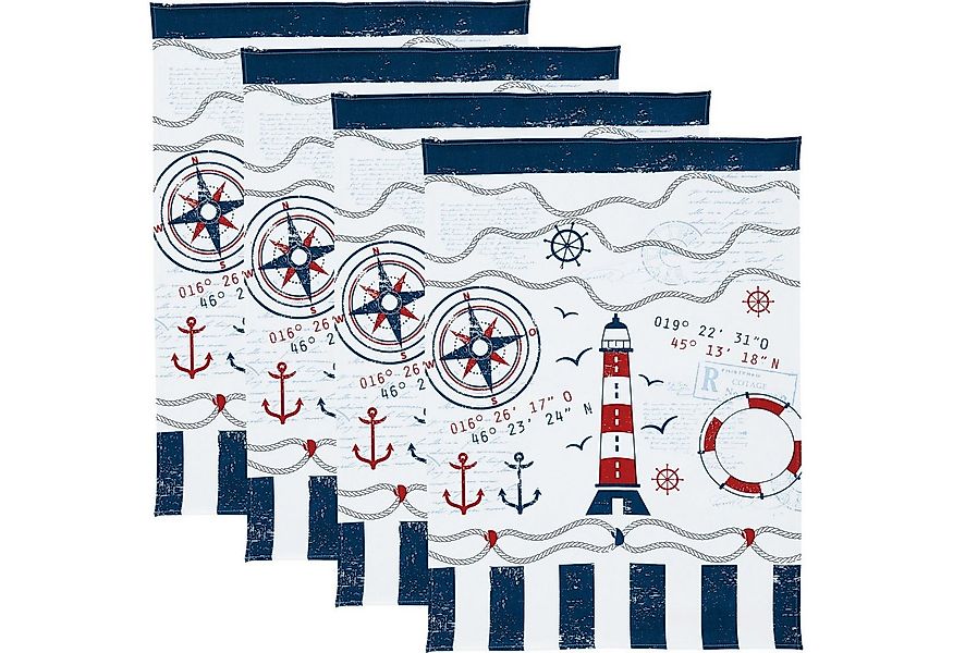 Erwin Müller Geschirrtuch Geschirrtuch 4er-Pack, Baumwolle Motiv günstig online kaufen