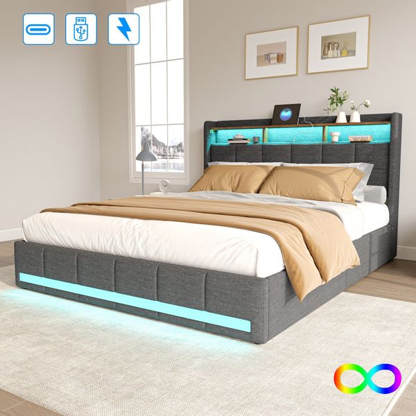 Furnishings Home Polsterbett Stauraumbett Doppelbett Jugendbett günstig online kaufen