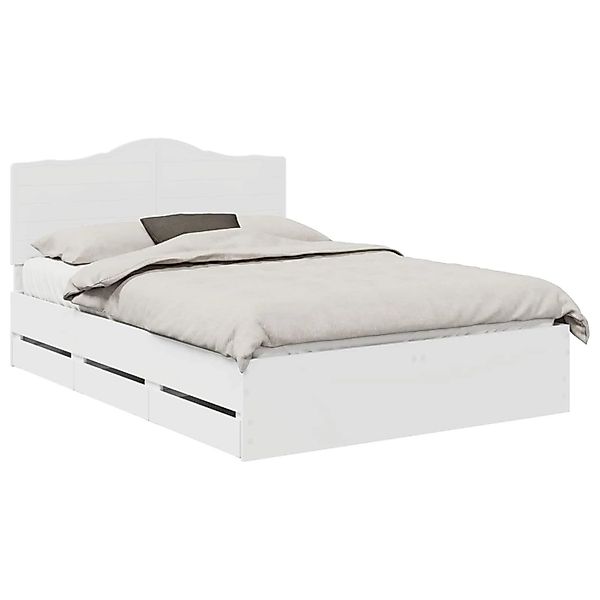 vidaXL Bettrahmen mit Schubladen Weiß 150 x 200 cm Ingenieurs Holz 3413401 günstig online kaufen