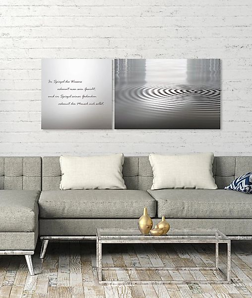 queence Leinwandbild »Wasser«, See-Stein-Kunst-Modern-Spa-Spa Bilder-Sprüch günstig online kaufen