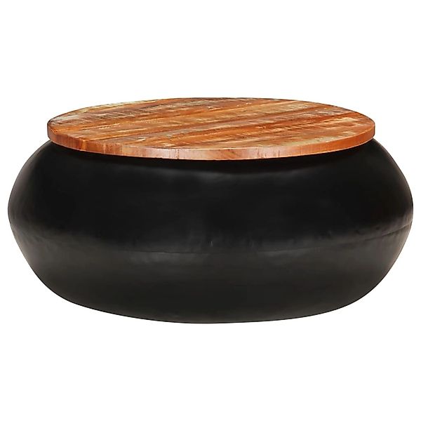 vidaXL Couchtisch Schwarz 68x68x30 cm Recyceltes Massivholz günstig online kaufen