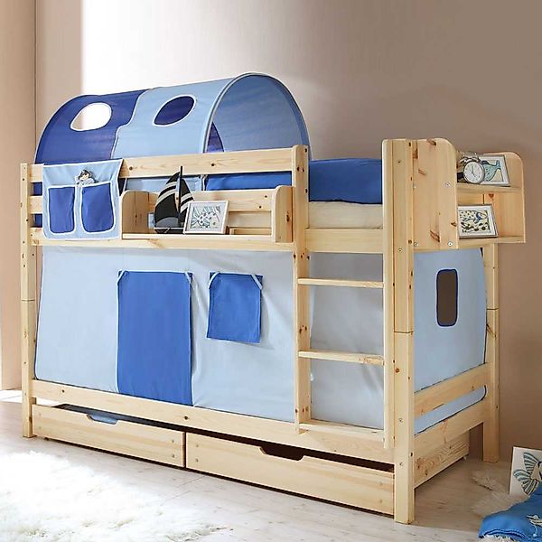 Jungen Etagenbett mit Schubkästen Blau günstig online kaufen