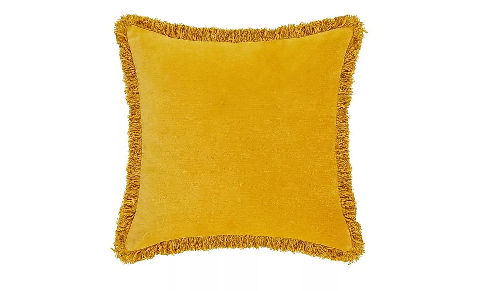 HOME STORY Kissen - gelb - 100% Polyesterfüllung - 45 cm - Sconto günstig online kaufen