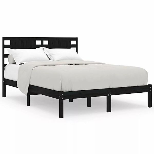 vidaXL Massivholzbett Schwarz Kiefer 200x200 cm1179176 günstig online kaufen