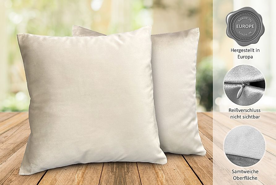 Beautex Kissenhüllen Samt Kissenhüllen 2er Set, günstig online kaufen