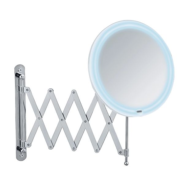 Wenko LED Teleskop-Wandspiegel Barona 20 cm x 55 cm x 34 cm Silver-Chrome günstig online kaufen