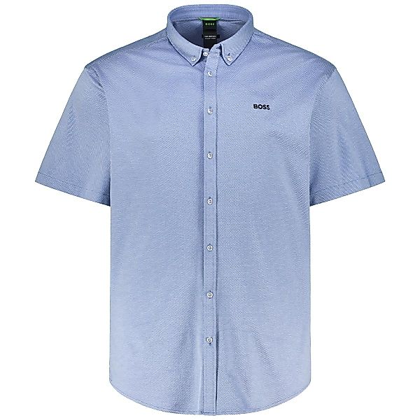 BOSS Jersey-Freizeithemd, knitterarm und atmungsaktiv Farbe graublau Größe: günstig online kaufen