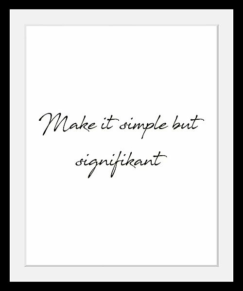 queence Bild »Simple«, Schwarz-Weiß-Schriftzug-Motivationsbilder-Spa-Spa Bi günstig online kaufen