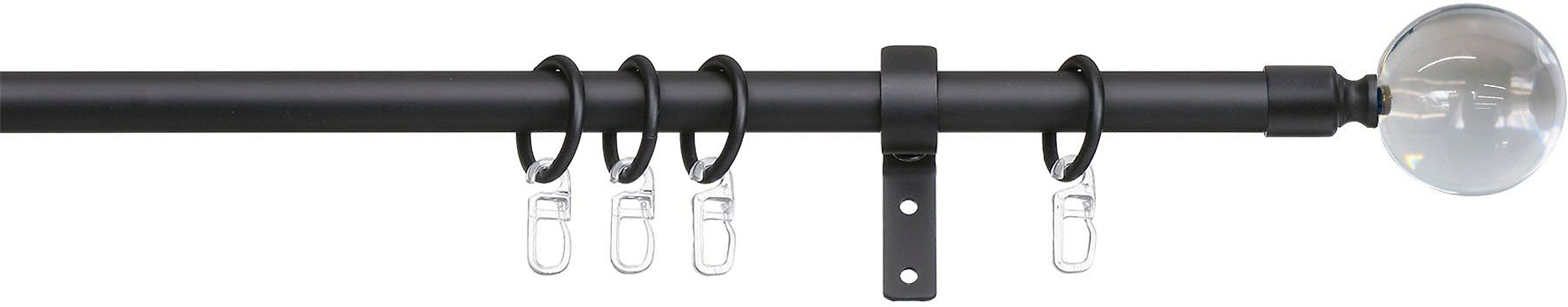 indeko Gardinenstange "Kugel Glas klar" Ø 16 mm 1 läufig-läufig Fixmaß Komp günstig online kaufen