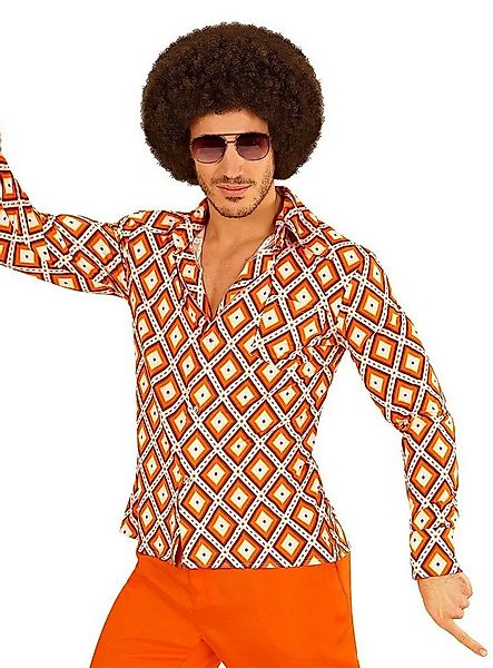 Widdmann Hippie-Kostüm 70er Jahre Retro Hemd Rauten - Fasching Karneval, Fü günstig online kaufen