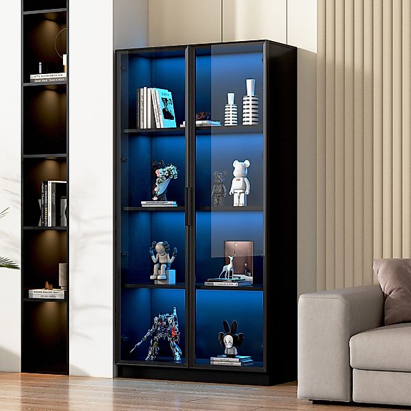 HAUSS SPOLE Vitrine mit LED-Beleuchtung, doppeltürige günstig online kaufen