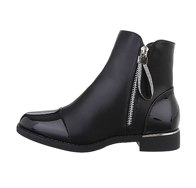 Ital-Design Damen Elegant Stiefelette Blockabsatz Flache Stiefeletten in Sc günstig online kaufen