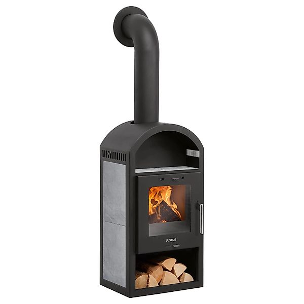 Justus Vegas Kaminofen Keramik Grau 6 kW günstig online kaufen