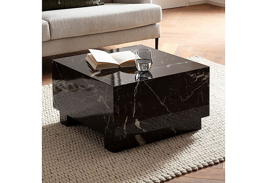 FINEBUY Couchtisch FB57425 Sofatisch MONOBLOC Marmor Optik 60x60x35 cm Wohn günstig online kaufen