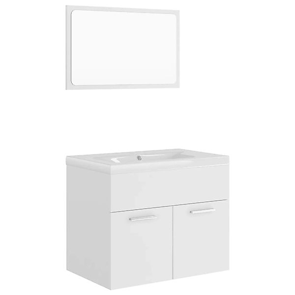 vidaXL Badmöbel-Set Weiß Holzwerkstoff Modell 2 günstig online kaufen