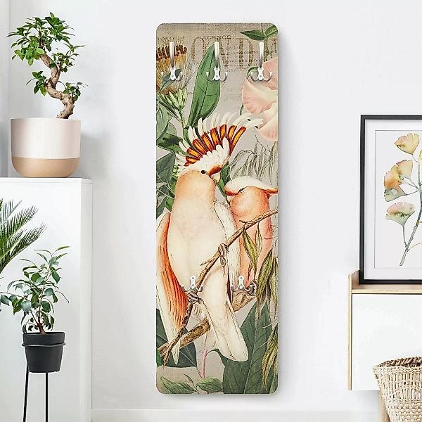 Wandgarderobe Colonial Style Collage - Rosa Kakadu günstig online kaufen