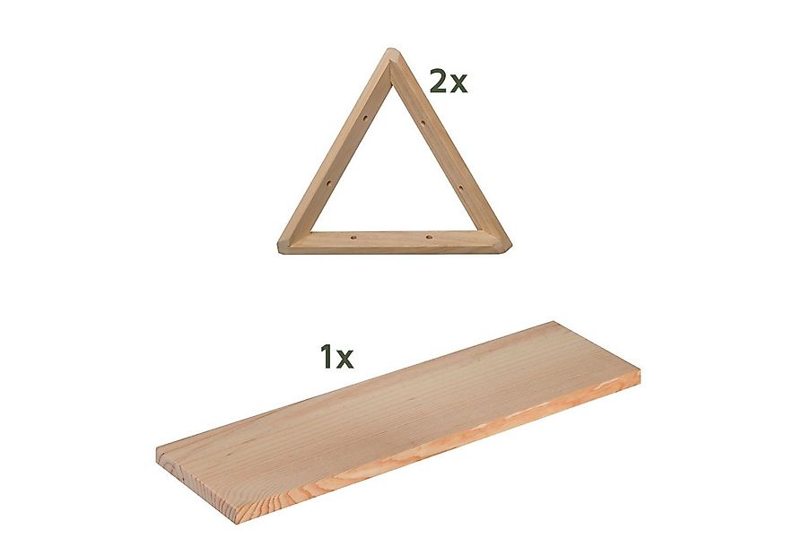 Astigarraga Kit Line Wandregal Triangel Regal-Set, Vollholz, dreieckige Reg günstig online kaufen