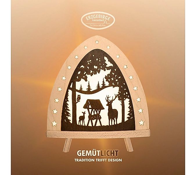 Weigla Lichterbogen LED Hirsch, Holz Dekolampe, Winterdeko, NATUR-BRAUN, Ma günstig online kaufen