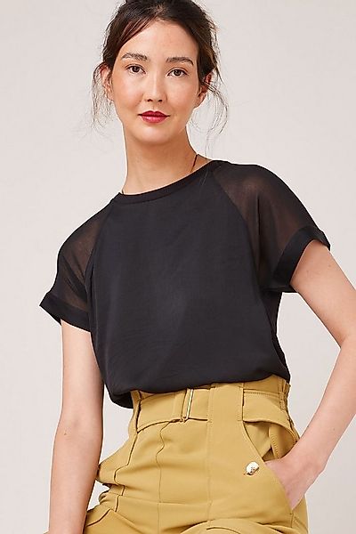 Next T-Shirt Kurzärmliges T-Shirt mit Raglanärmeln aus Webmix (1-tlg) günstig online kaufen