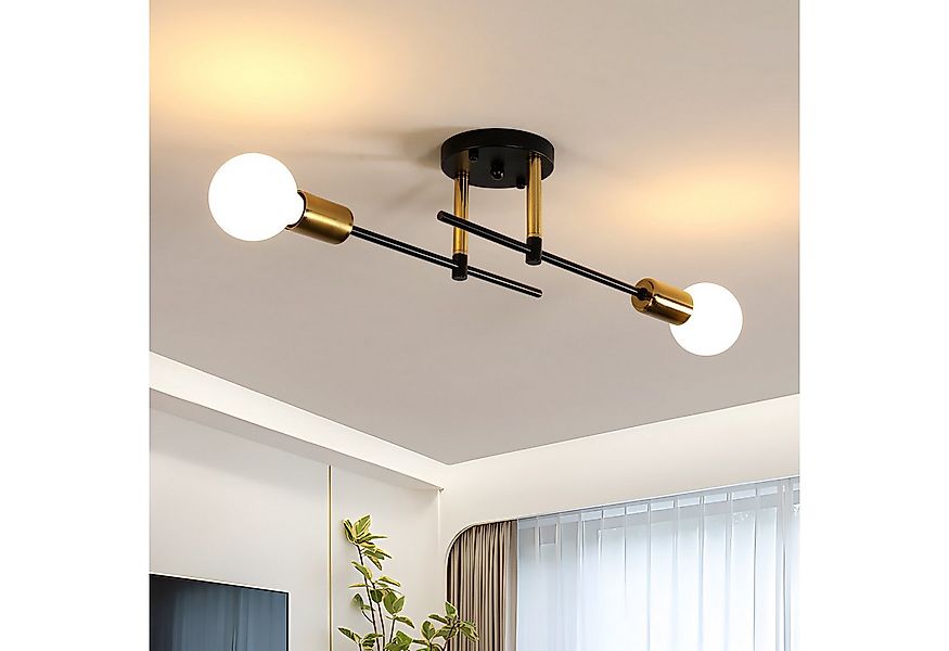 Goeco Deckenleuchte Retro, dekorative E27 Lampe,Industrieller Stil,2-flammi günstig online kaufen