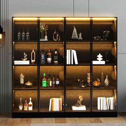 BlingBin Glasvitrine Vitrine (2-St., mit LED-Beleuchtung günstig online kaufen