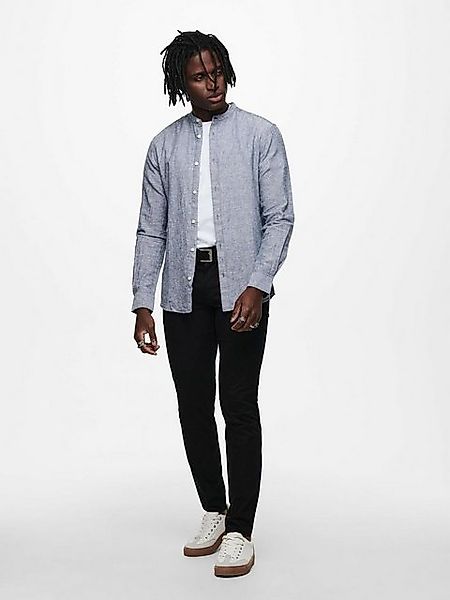 ONLY & SONS Langarmhemd ONSCAIDEN LS SOLID LINEN MAO SHIRT NOOS günstig online kaufen