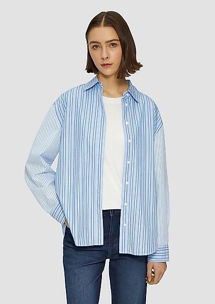 s.Oliver Langarmbluse Bluse Popeline-Bluse im Relaxed Fit mit Streifenmix günstig online kaufen