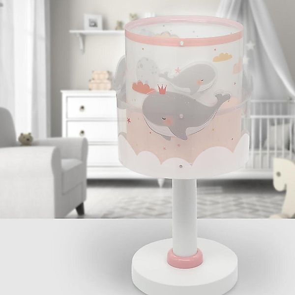 Tischleuchte Whale Dreams in Rosa und Weiß E14 günstig online kaufen
