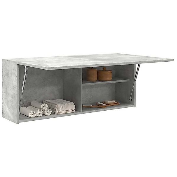 vidaXL Schrankmodule Bad-Wandschrank Betongrau 100x25x40 cm Holzwerkstoff günstig online kaufen