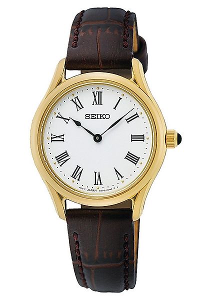 Seiko Quarzuhr für mit Saphirglas Braun/Goldfarben günstig online kaufen