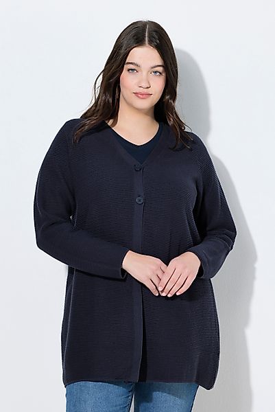 Ulla Popken Strickjacke Strickjacke V-Ausschnitt Langarm günstig online kaufen