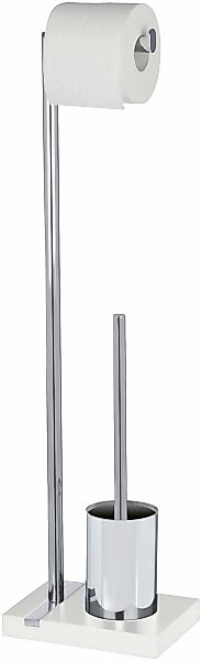 WENKO WC-Garnitur "Noble White" aus Polyresin (Kunststein)  Stahl Toiletten günstig online kaufen