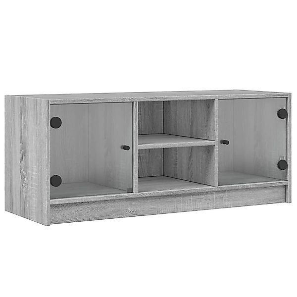 vidaXL TV-Schrank TV-Schrank mit Glastüren Grau günstig online kaufen