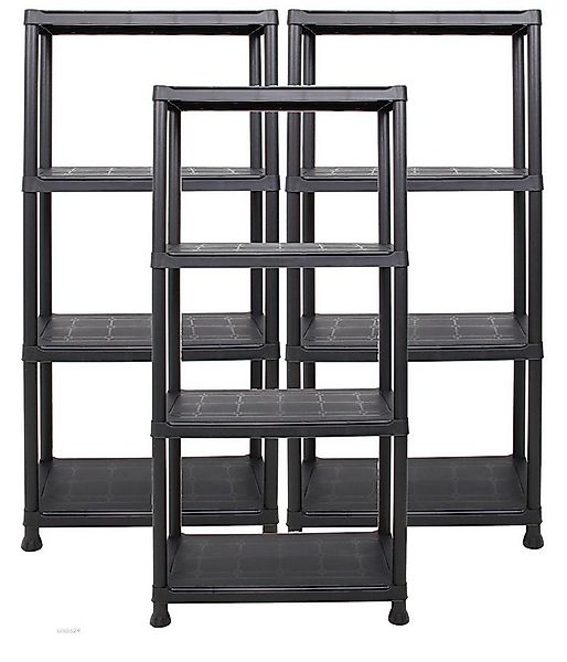 ONDIS24 Steckregal 3x Kunststoffregal, 60 x 30 x 135 (H) cm, 4 Böden, Schwe günstig online kaufen