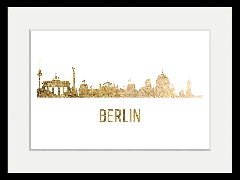queence Bild »Berlin Skyline GOLD«, Städte-Schriftzug-Deutschland-Stadt-Ber günstig online kaufen