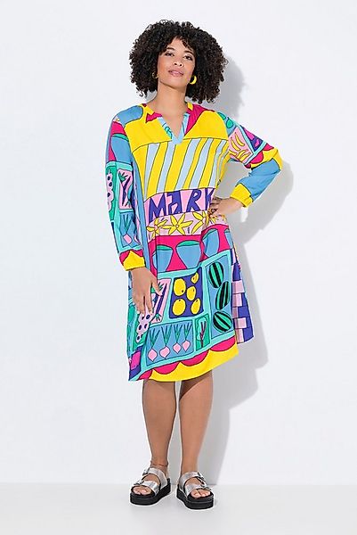 Angel of Style Jerseykleid Midikleid A-Linie Allover-Muster Langarm günstig online kaufen