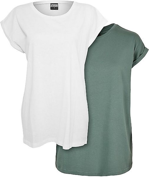 URBAN CLASSICS Rundhalsshirt Ladies Extended Shoulder Tee 2-Pack Damen T-Sh günstig online kaufen