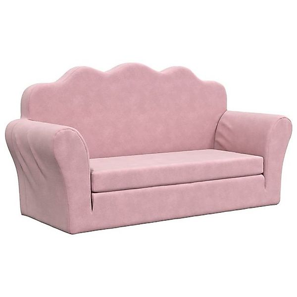 vidaXL Kindersofa, Kinder Schlafsofa 2-Sitzer Rosa Weicher Plüsch günstig online kaufen