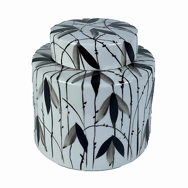Vase Dkd Home Decor Porzellan Schwarz Weiß Orientalisch Pflanzenblatt (17 X günstig online kaufen