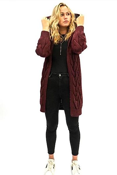 Worldclassca Kapuzenstrickjacke Worldclassca lange Strickjacke Zopfmuster günstig online kaufen
