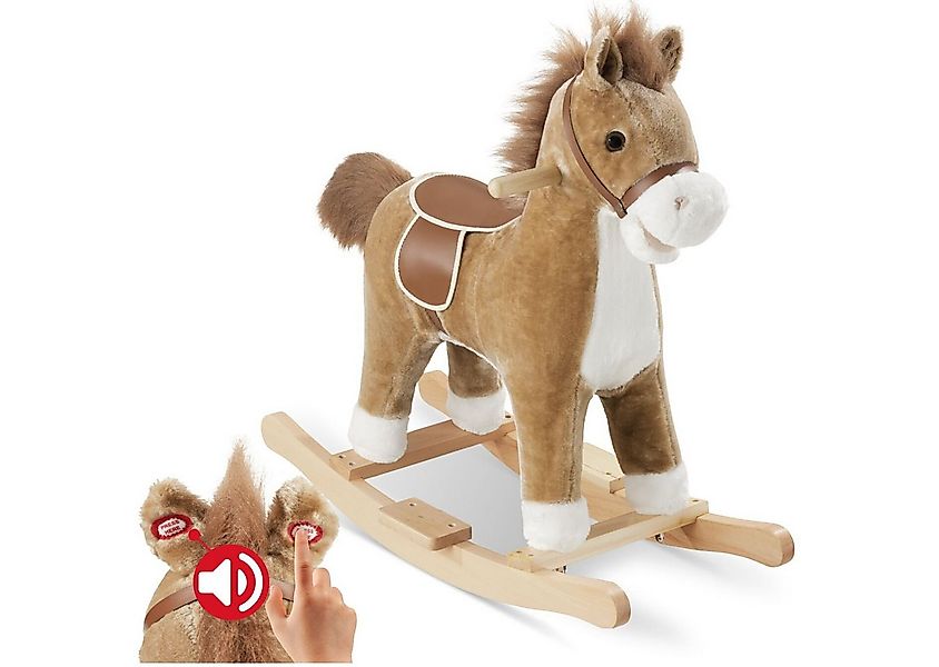 tectake Schaukelpferd, hochwertiges Design, mit 2 Soundeffekten günstig online kaufen