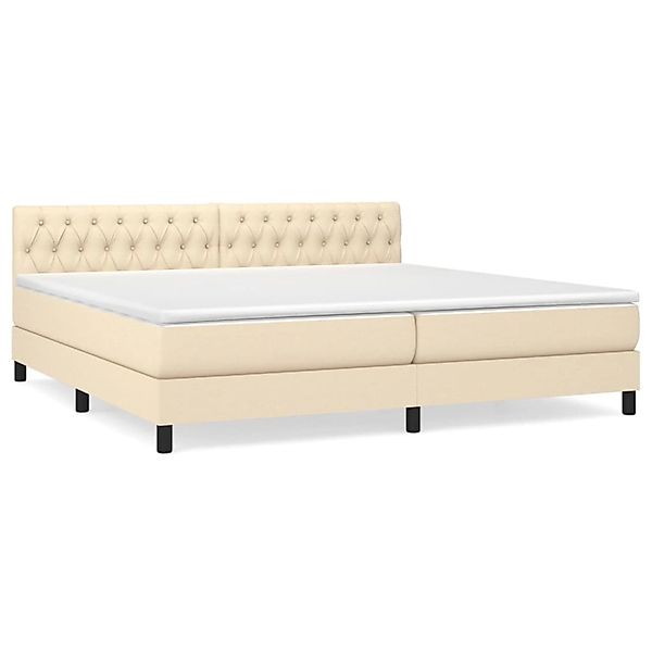 Vidaxl Boxspringbett Mit Matratze Creme 200x200 Cm Stoff günstig online kaufen