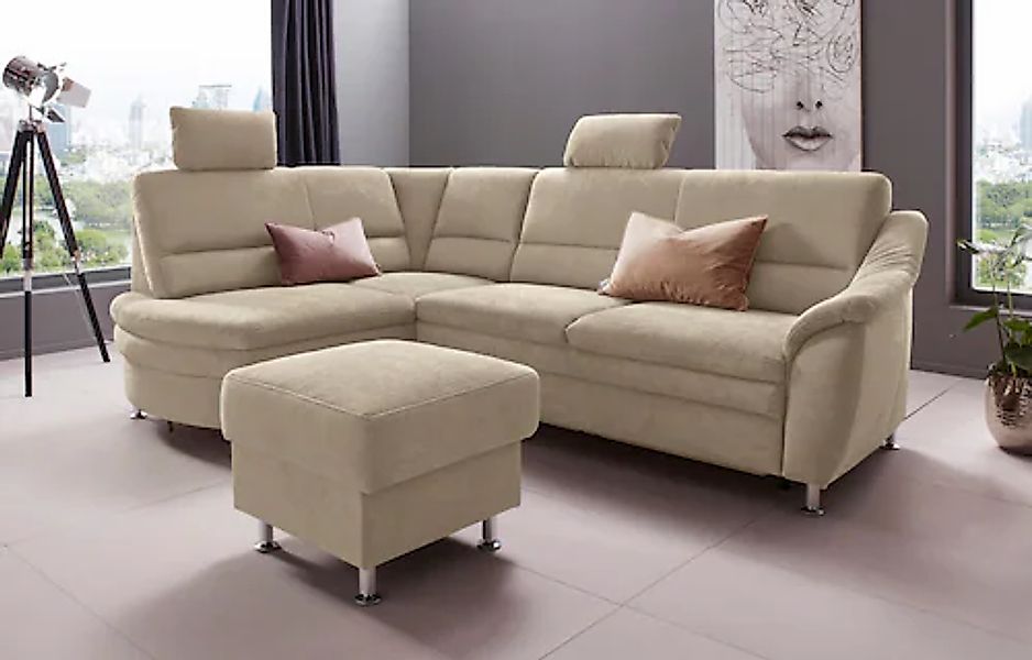 Home affaire Ecksofa »Cardoso L-Form« Federkern, wahlweise mit Bett, Schubk günstig online kaufen