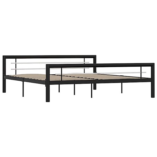 vidaXL Bettgestell Schwarz und Weiß Metall 180x200 cm618324 günstig online kaufen