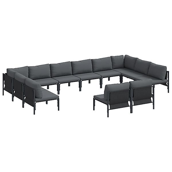 vidaXL Garten-Sofa-Set 12-Tlg Anthrazit Stahl 3379020 günstig online kaufen
