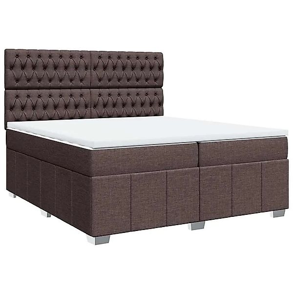 vidaXL Boxspringbett mit Matratze Dunkelbraun 200x200 cm Stoff 3294085 günstig online kaufen