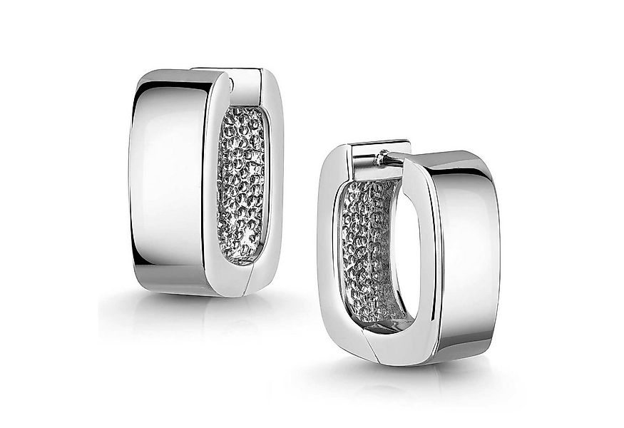 Materia Paar Creolen Damen Ohrringe SIlbercreolen eckig breit SO-228, 925 S günstig online kaufen