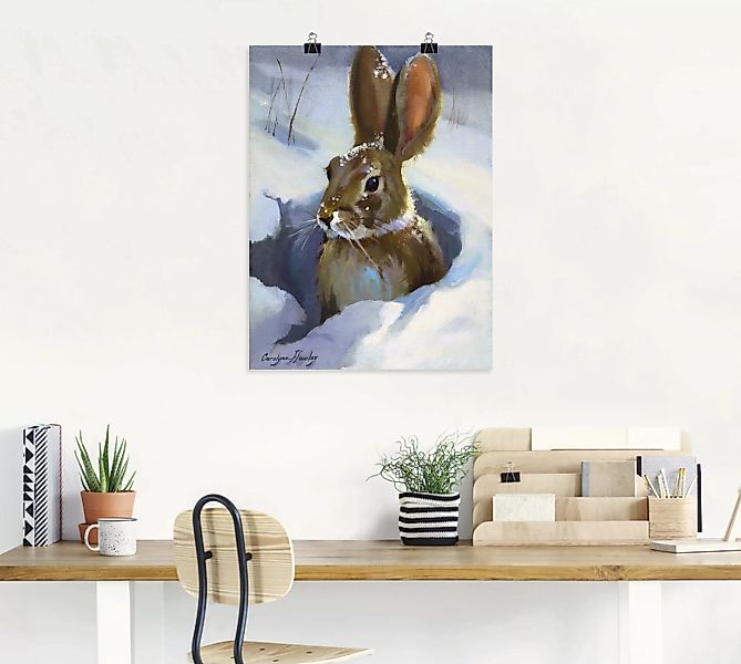 Artland Wandbild "Schneehase", Wildtiere, (1 St.) günstig online kaufen